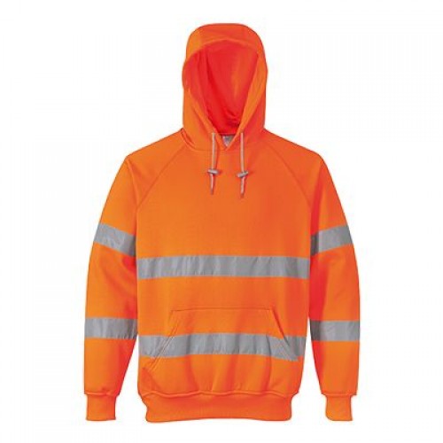 Hi-Vis Hooded Sweatshirt, Orange, Medium | R