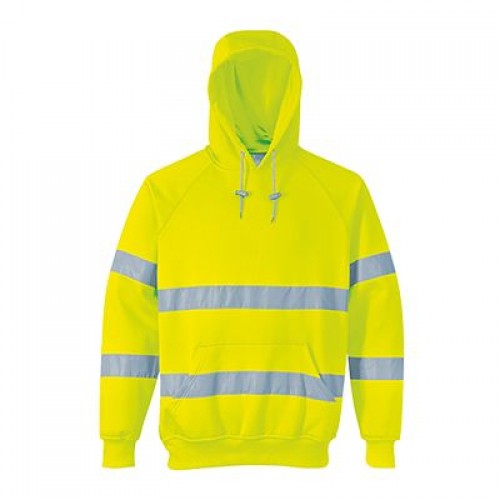 Hi-Vis Hooded Sweatshirt, Yellow, Large | R
