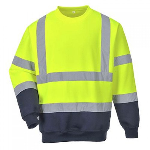Hi-Vis 2-Tone Sweatshirt | Yellow/Navy