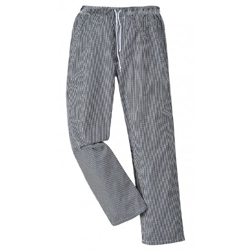 'Bromley' Chef Trousers, BkChk, XL | R
