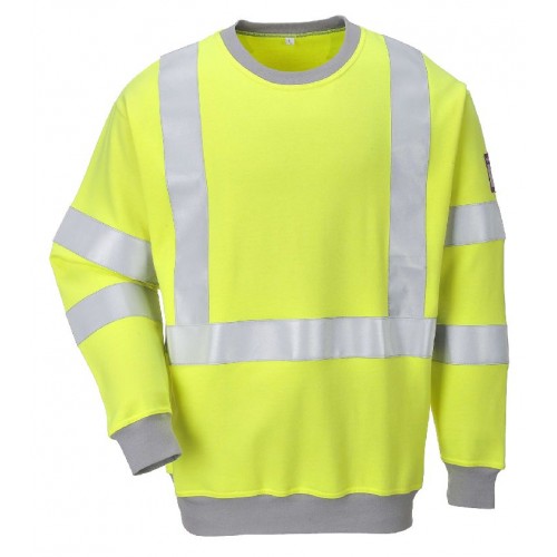 FR Hi-Vis Sweatshirt, Yellow, 3 XL | R
