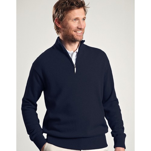 1/4 Zip Lambswool Sweater | NAVY | S