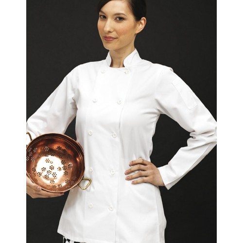 Womens L/s Chefs Jacket | WHITE | X-Small
