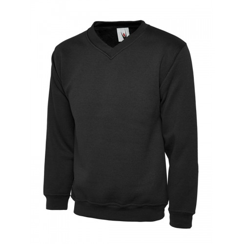 Suresafe Classic V-neck Sweatshirt | Black | 4XL