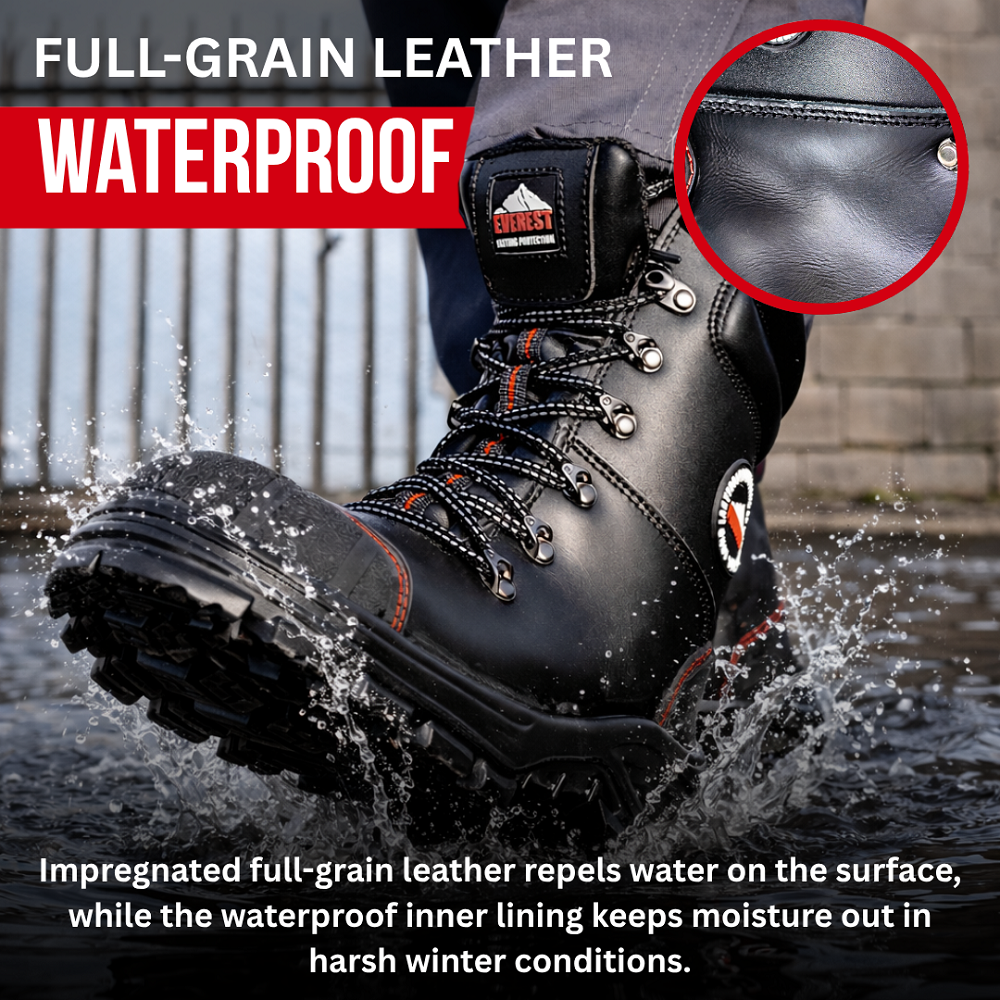Everest Natural Leather Winter Safety Boots - Image 5